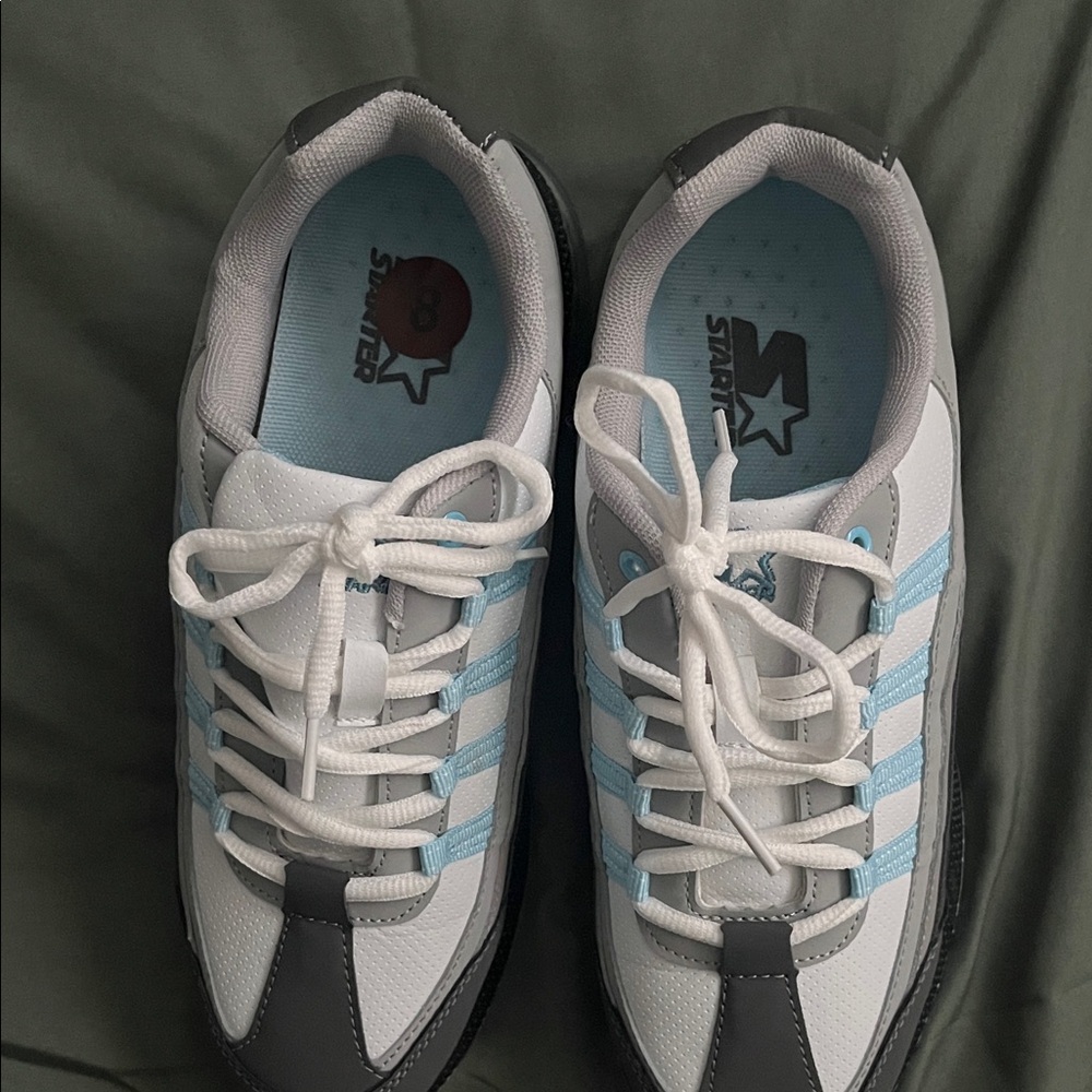 STARTER White, Gray, and Blue Sneakers
